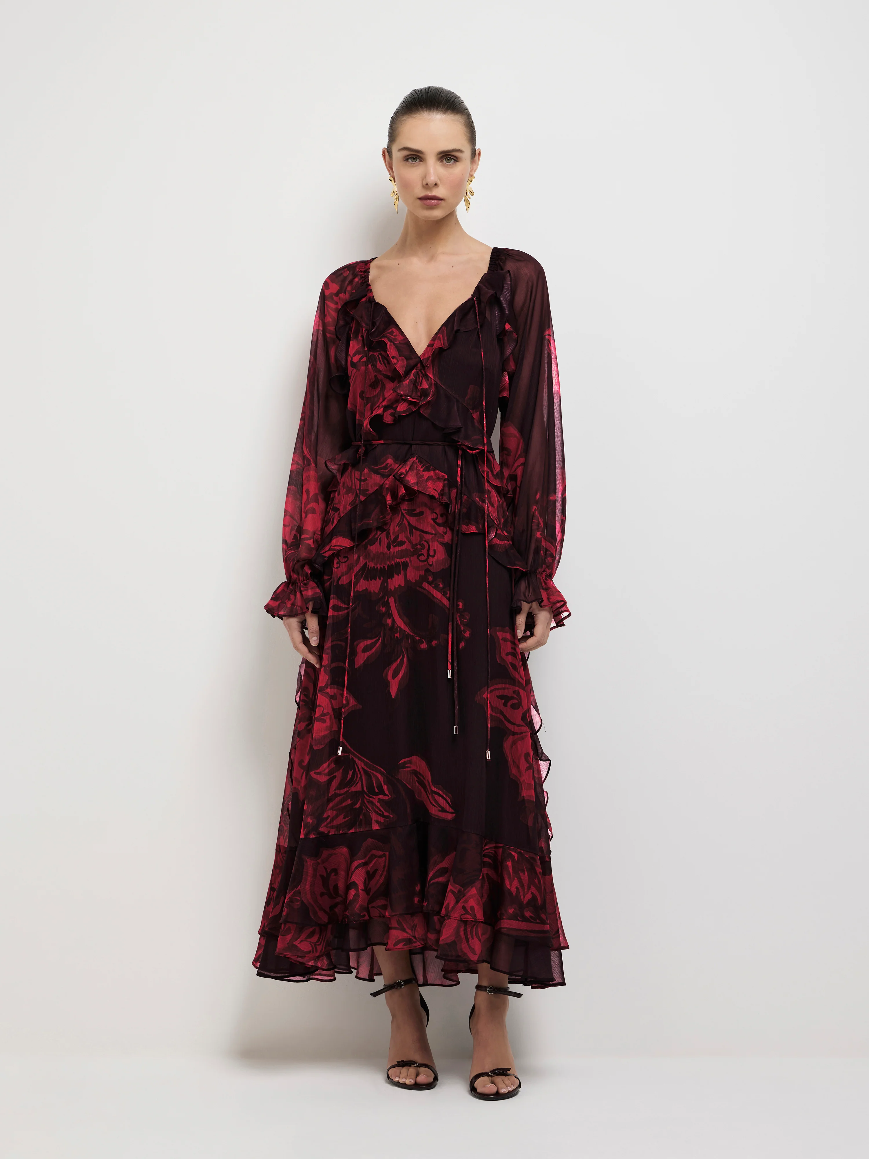 CHINTZ LONG SLEEVE DRESS