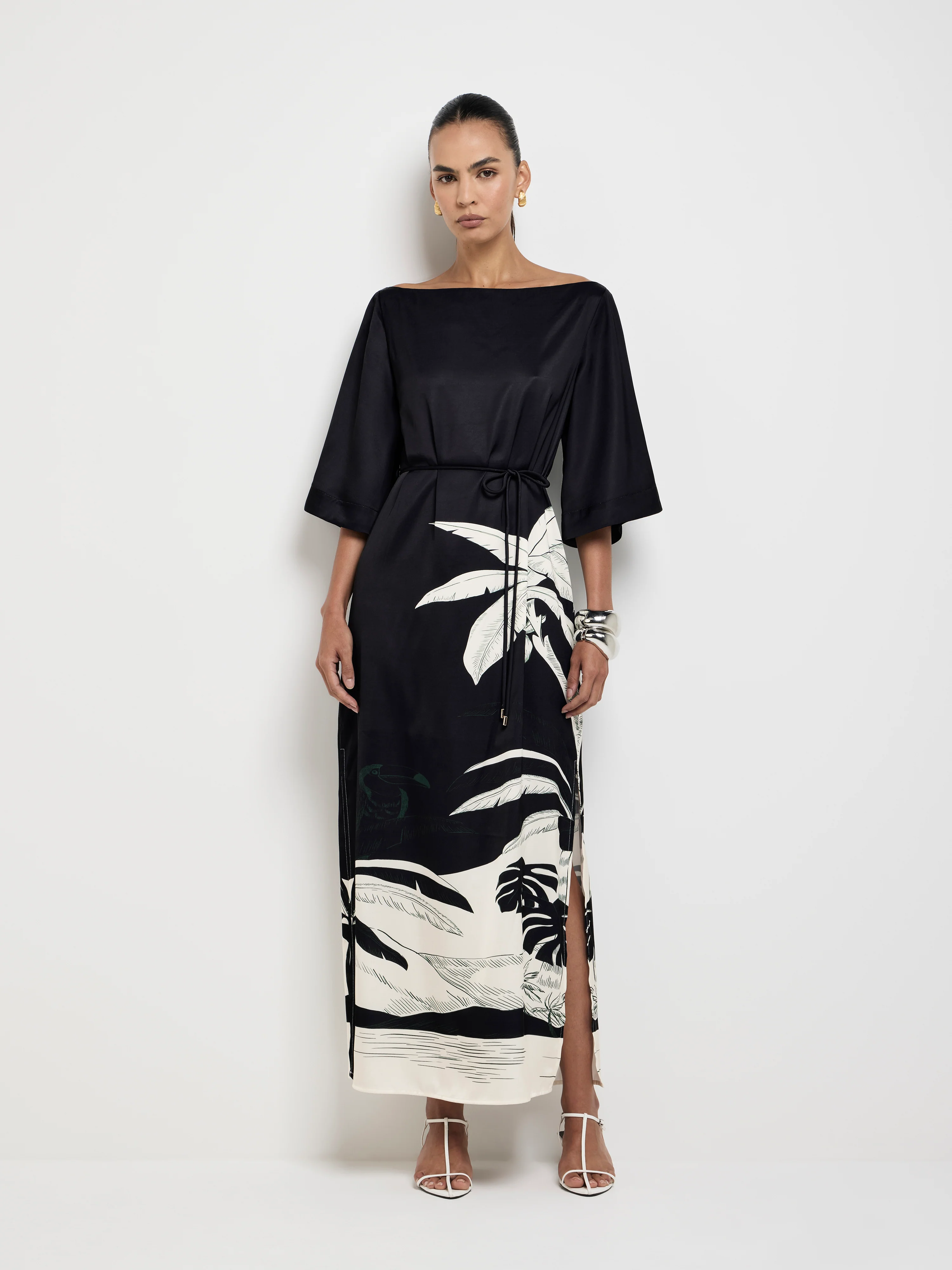 MIDNIGHT PALMS DRESS