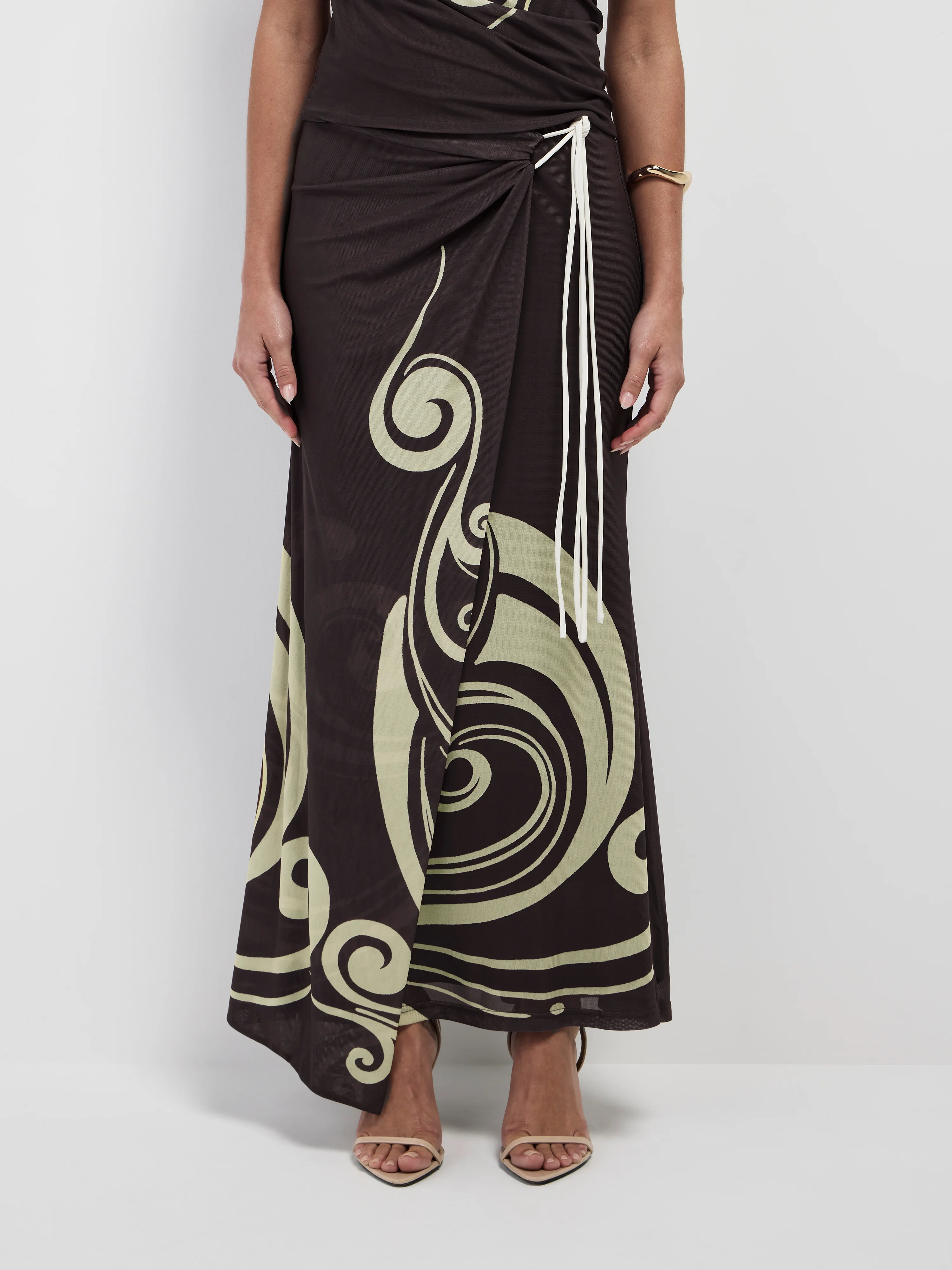 WAVE NOUVEAU MIDI SKIRT